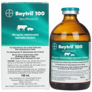 Baytril for Cattle - 100 Inj (100 ml) - [Bacterial Antibiotic]